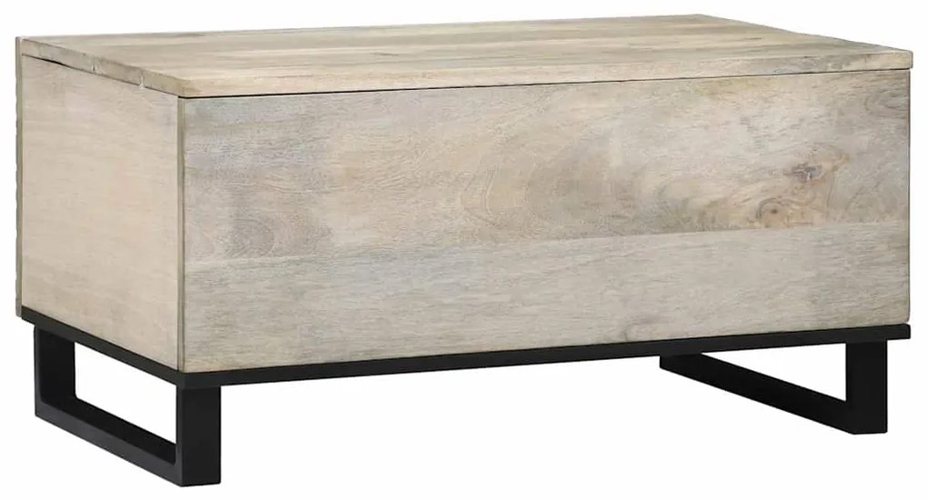 Mesa de centro com prateleira com armazenamento com porta Branco, Pret