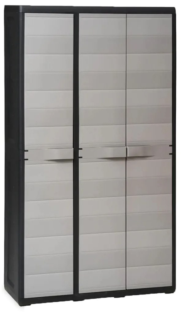 vidaXL Armário arrumação para jardim c/ 4 prateleiras preto e cinzento