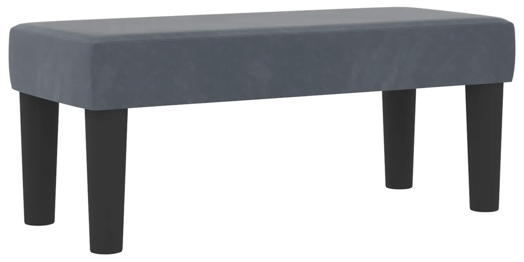 Cama Box Spring com Colchão &amp; Banco Cinza Escuro 90x190 cm Veludo