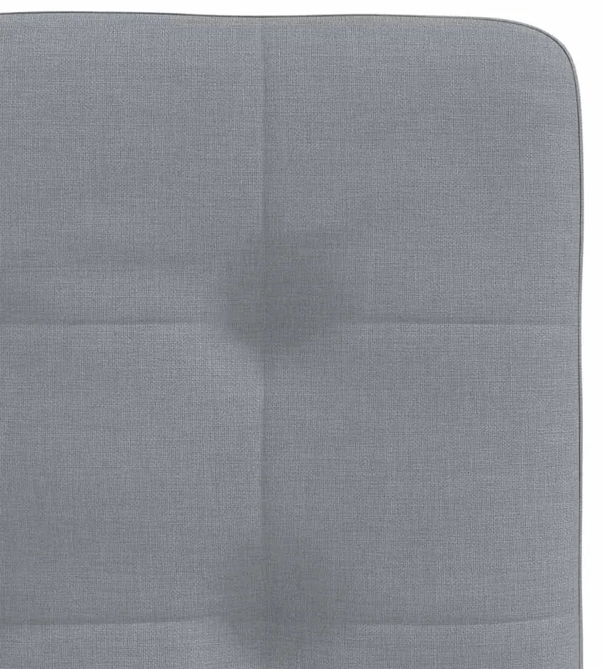 Cadeiras de jantar 4 pcs tecido cinzento-claro
