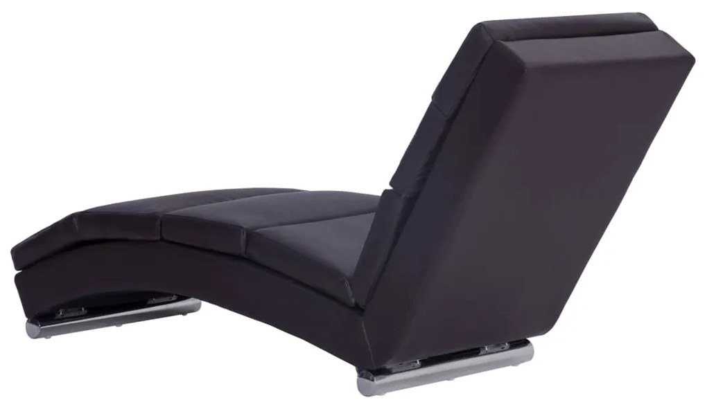 Chaise longue couro artificial castanho