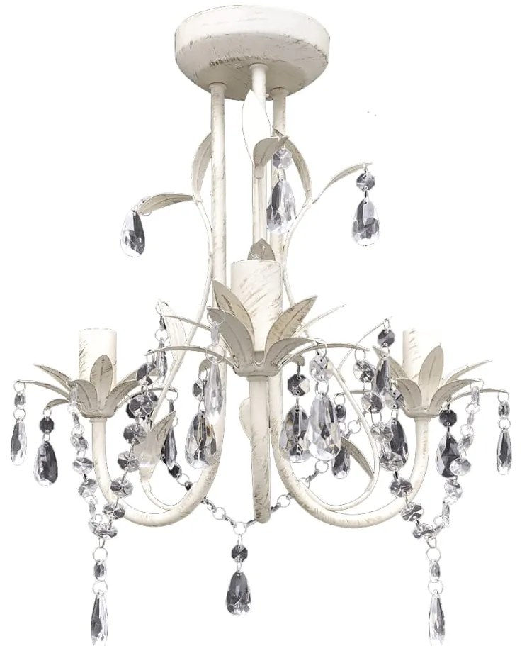 Lustres de teto com contas de cristal 2 pcs branco elegante