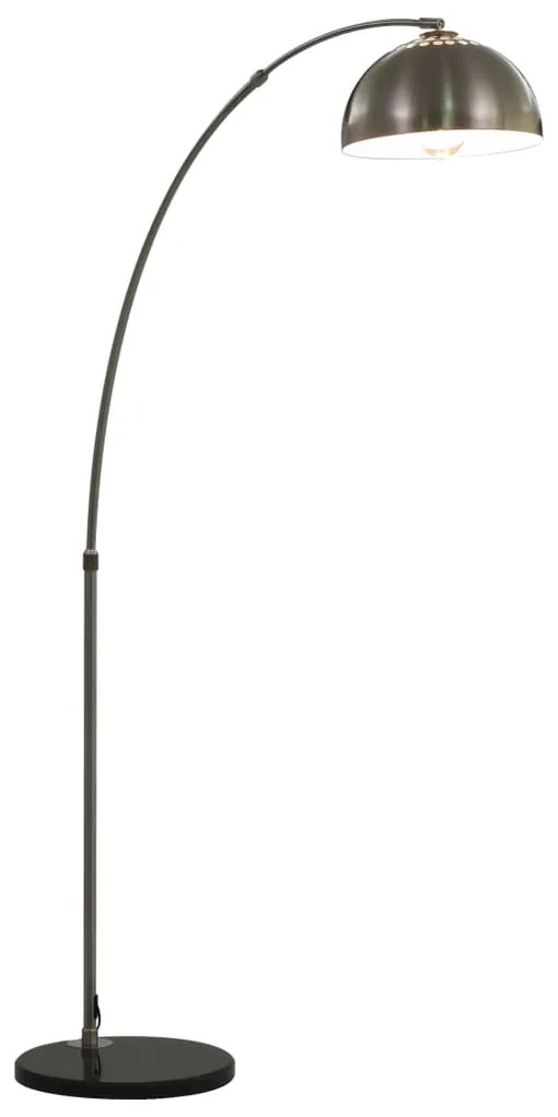 vidaXL Candeeiro em arco 60 W E27 170 cm prateado