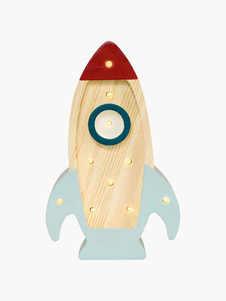 Candeeiro de teto LED para crianças regulável artesanal Space Rocket Mini, com temporizador e comando remoto