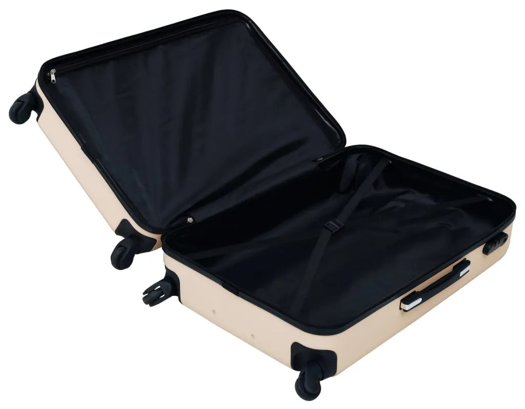 Conjunto de tróleis estojo rígido 3 pcs ABS dourado