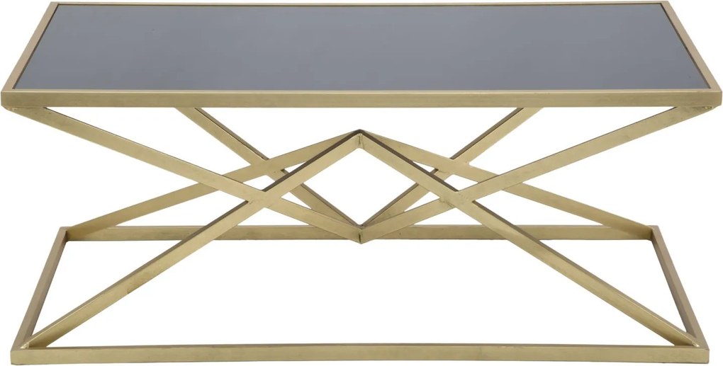 MESA DE CENTRO PIRAMID 110X60X45 CM DOURADO E PRETO