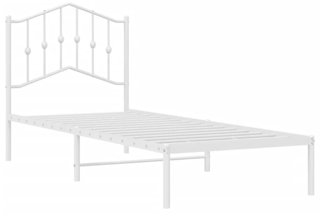 Estrutura de cama com cabeceira 90x200 cm metal branco