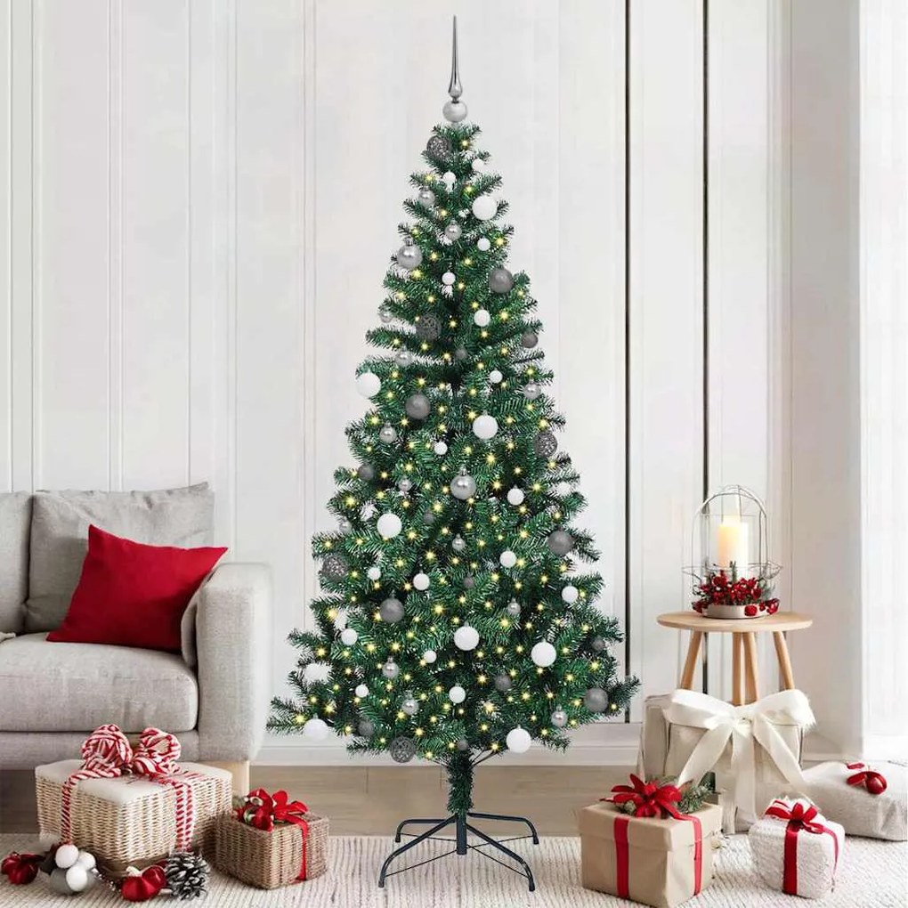 vidaXL ÁrvoredeNatalArtificial Verde 210cm PVC