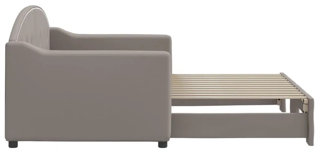 Sofá-cama com gavetão 80x200 cm tecido cinzento-acastanhado
