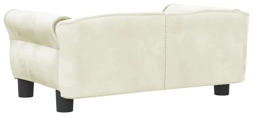 Cama para cães 70x45x30 cm veludo cor creme