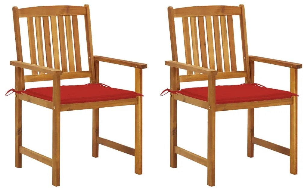 vidaXL Cadeiras de jardim com almofadões 2 pcs acácia maciça