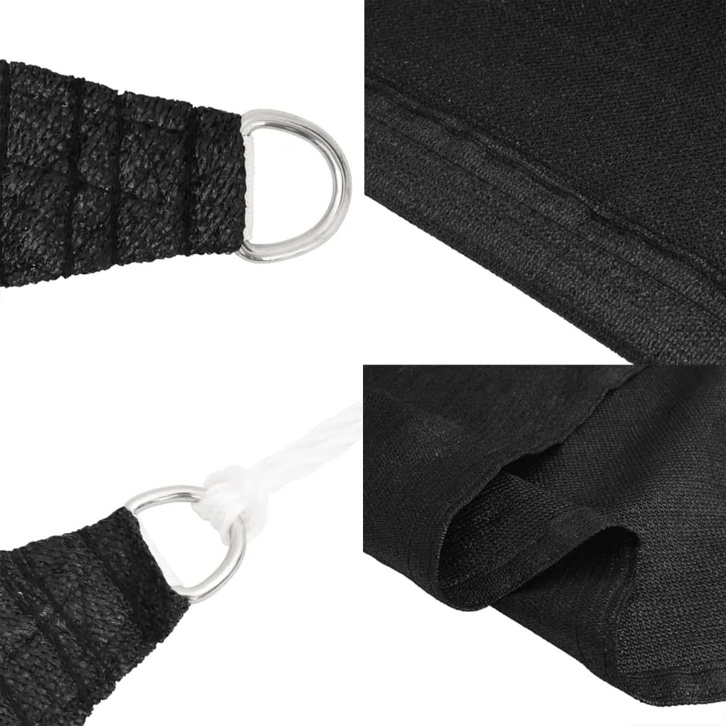 Para-sol estilo vela 160 g/m² 2x5 m PEAD preto