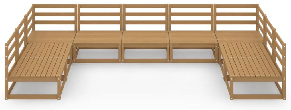 9 pcs conjunto lounge de jardim pinho maciço