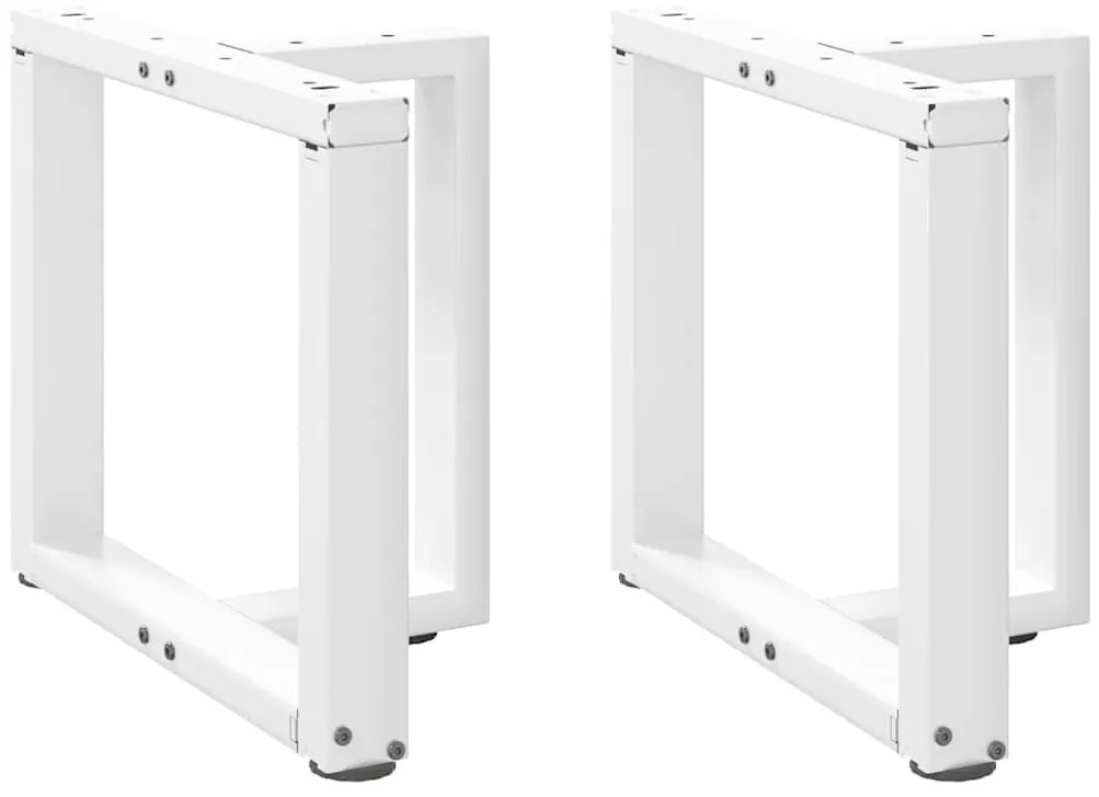 vidaXL Pés para mesa de centro em forma de T, 2 peças, branco, 50x25x(42-43) cm, aço