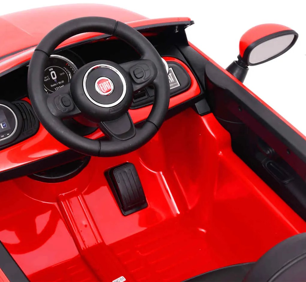 Carro elétrico de criança Fiat 500 vermelho