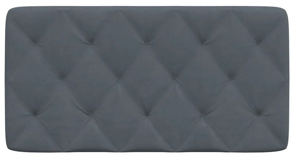 Almofadão de cabeceira 100 cm veludo cinzento-escuro