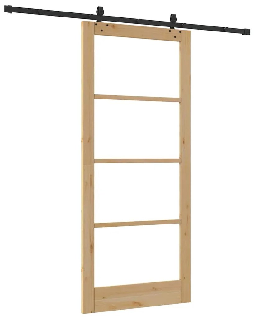 Porta Deslizante vidaXL com Conjunto de Ferragens 93x211 cm de Madeira