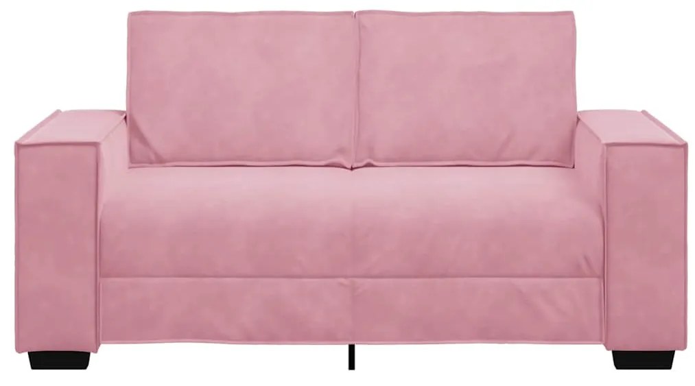 Sofá de 2 lugares veludo 120 cm rosa