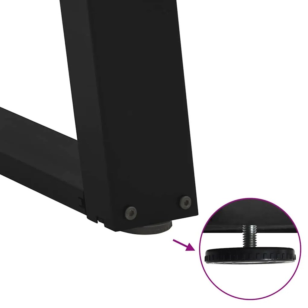Pés de mesa de console em forma de U, 2 peças, preto, 38x(72-73) cm, a
