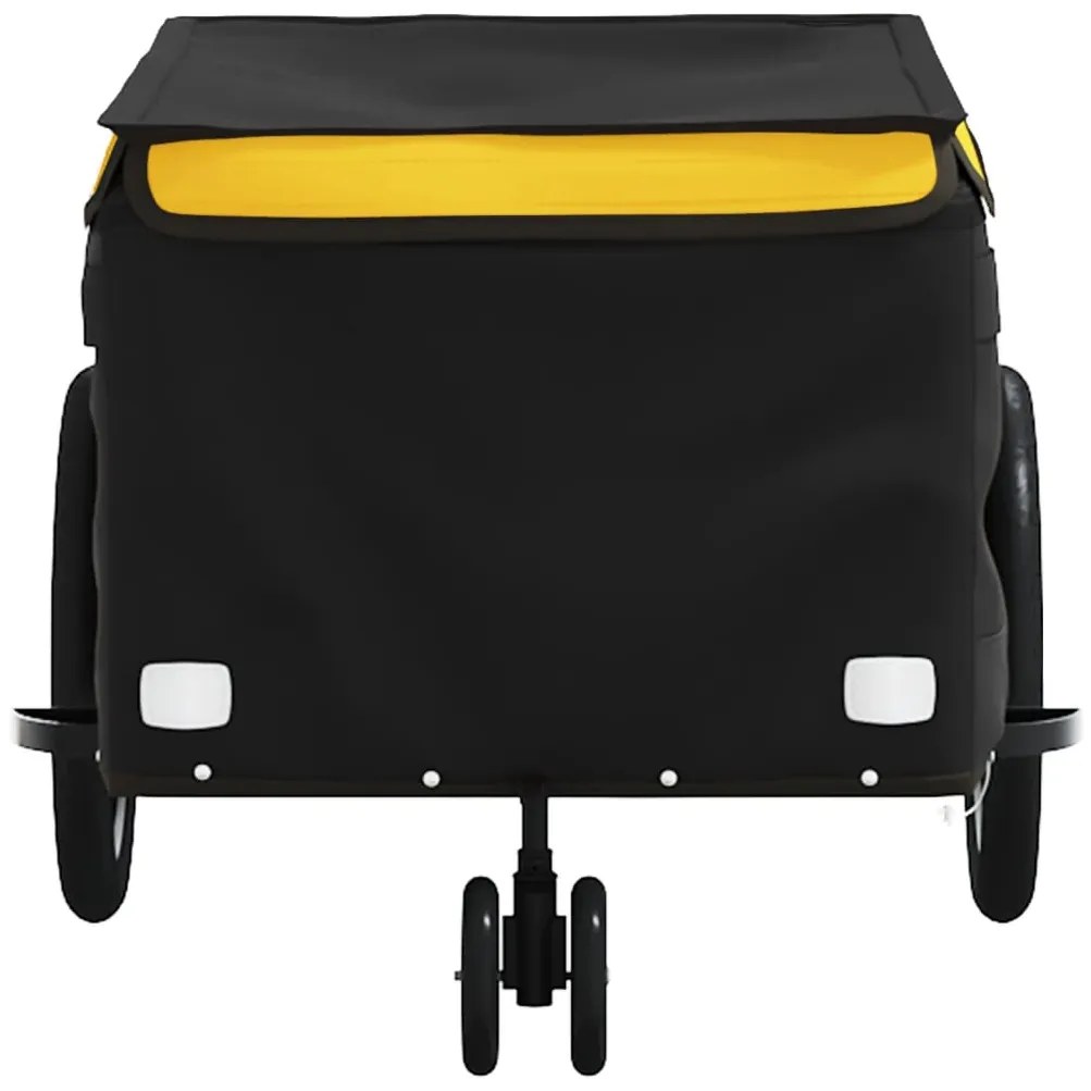 Reboque para bicicleta 30 kg ferro preto e amarelo