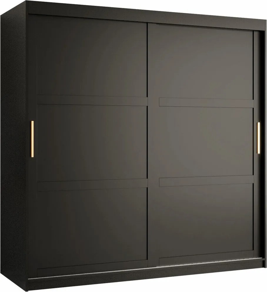 Roupeiro Ferfere 101, Preto, 200x180x62cm, 149 kg, Portas para roupeiro: Deslizante, Número de prateleiras: 9, Número de prateleiras: 9