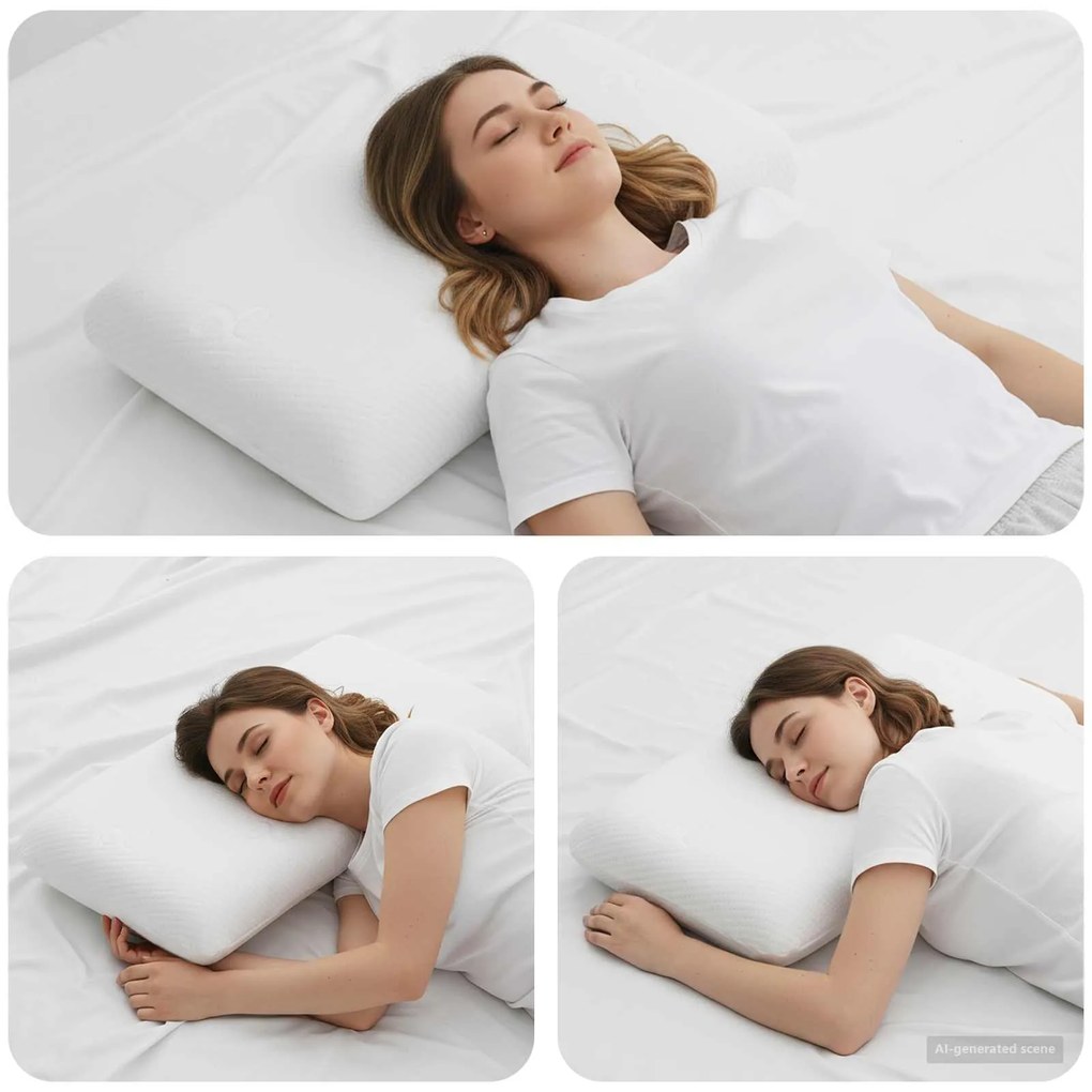 vidaXL Travesseiro para Dormir Liso Branco 70 x 36 x 13 cm