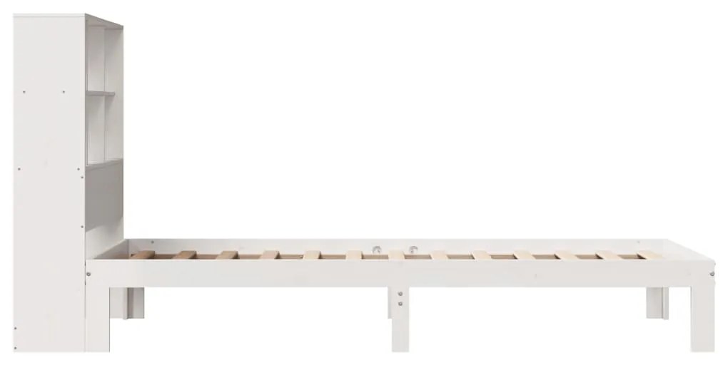 Cama com estante sem colchão 100x200 cm pinho maciço branco