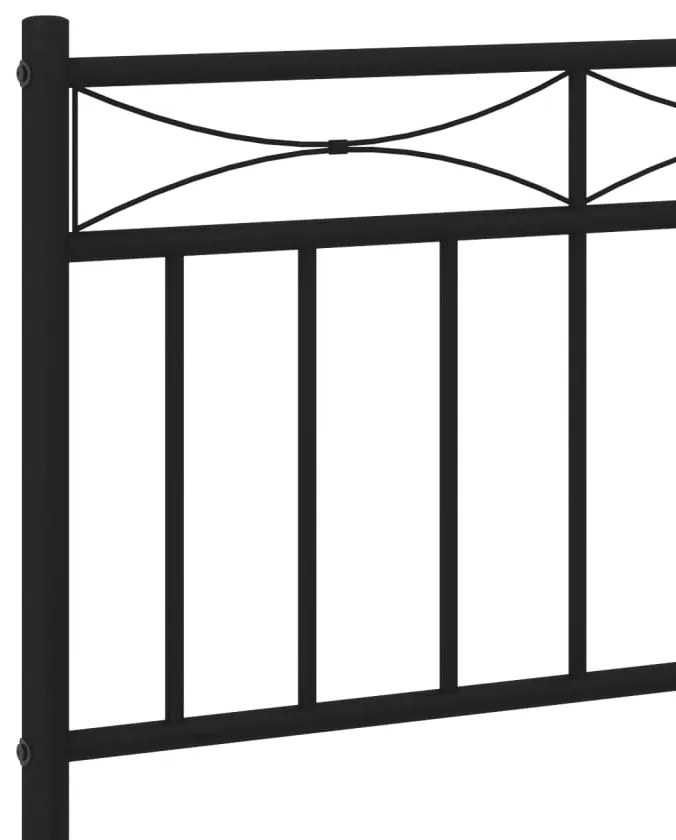 Estrutura de cama com cabeceira 160x200 cm metal preto