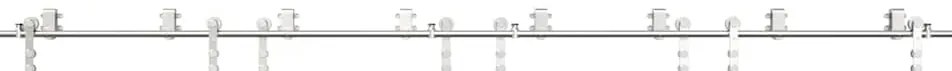 Kit ferragens p/ porta deslizante 366cm aço inoxidável prateado
