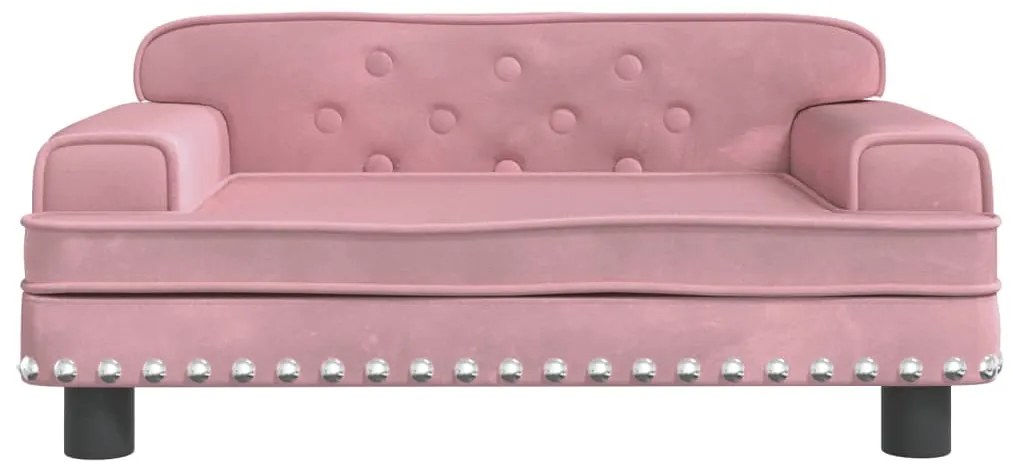 Sofá infantil 70x45x30 cm veludo rosa