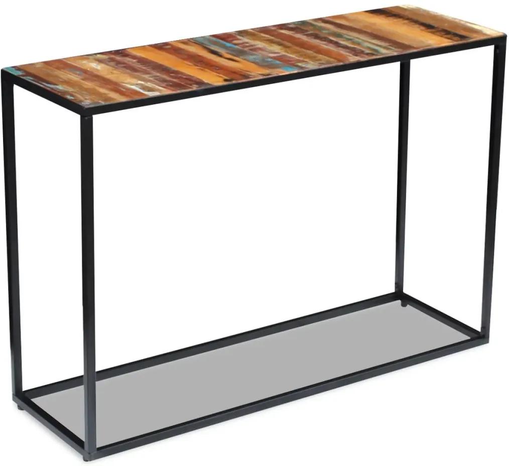 Mesa consola em madeira reciclada sólida 110x35x76 cm