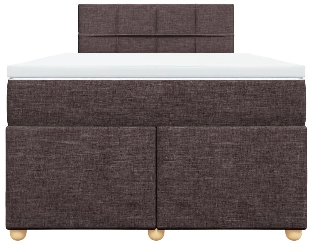 Cama boxspring com colchão 120x190 cm tecido castanho-escuro