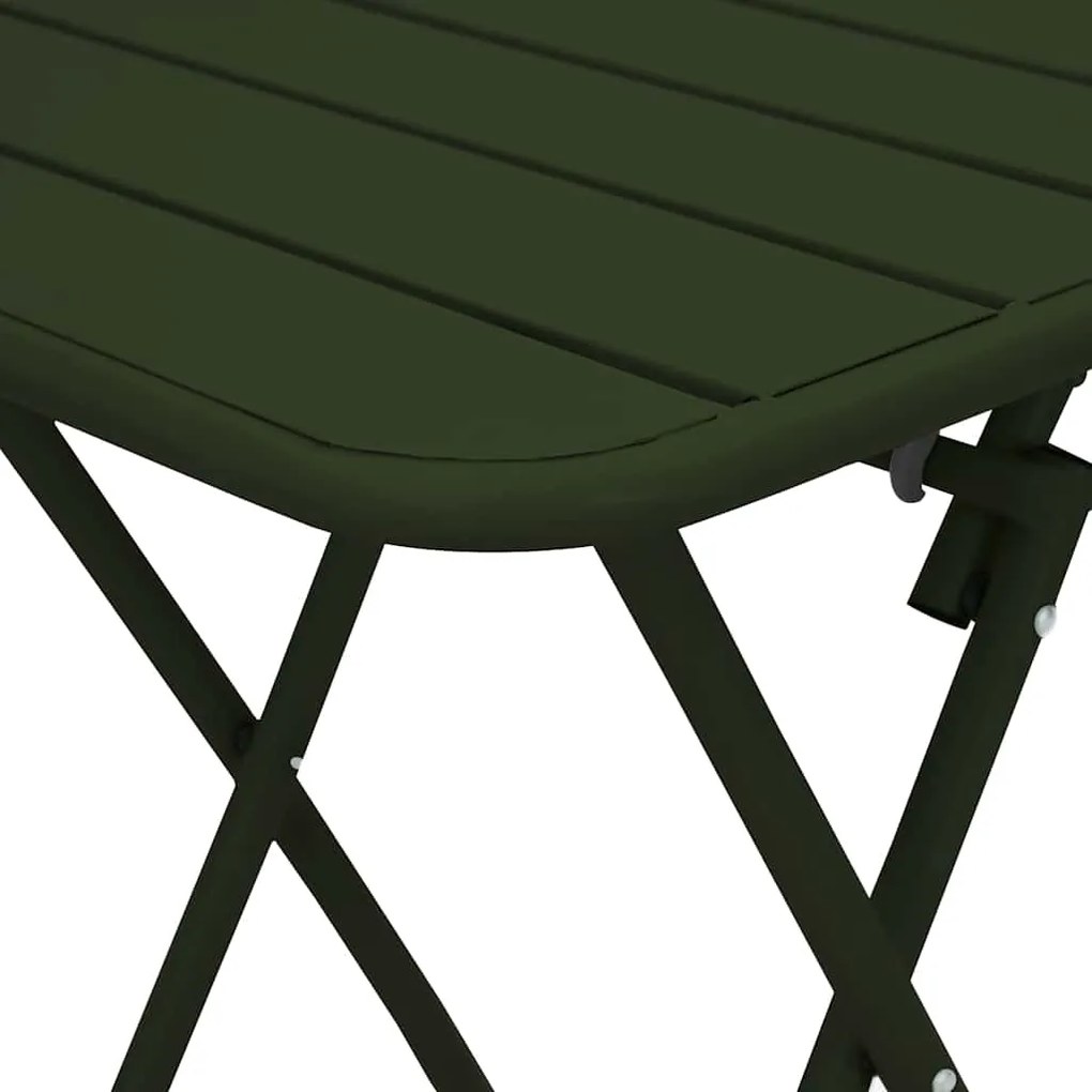 Mesa de Jardim Verde Escura Rebatível 55x55x73 cm - Aço