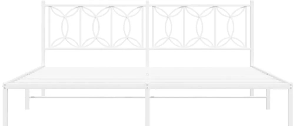 Estrutura de cama com cabeceira 200x200 cm metal branco
