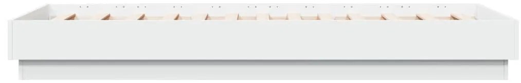 Estrutura de cama com luzes LED 75x190 cm branco
