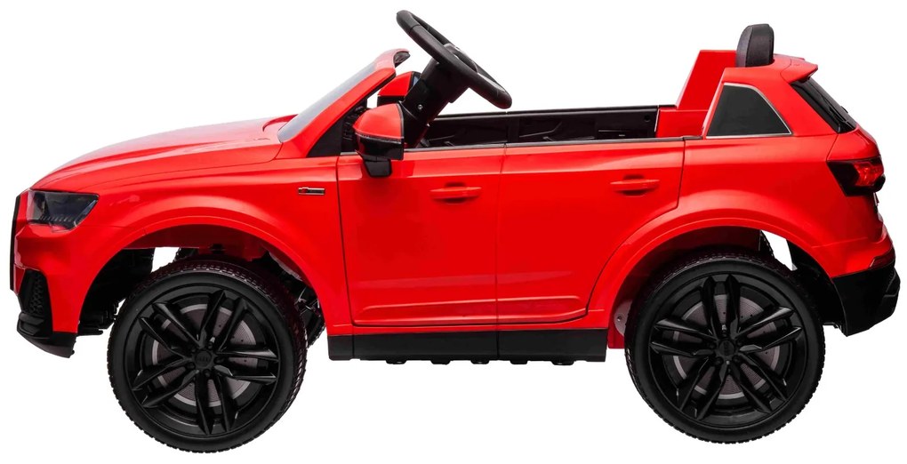 Carro elétrico para crianças Com Licença Audi Q7 12V, controlo remoto, motor 2 x 35W, luzes LED, leitor MP3 Vermelho