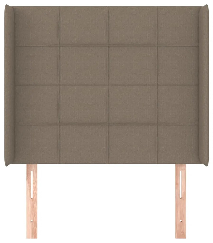 Cabeceira cama c/ abas tecido 93x16x118/128cm cinza-acastanhado