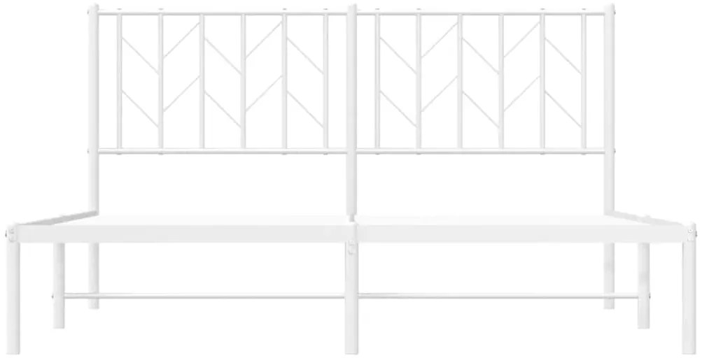 Estrutura de cama com cabeceira 150x200 cm metal branco