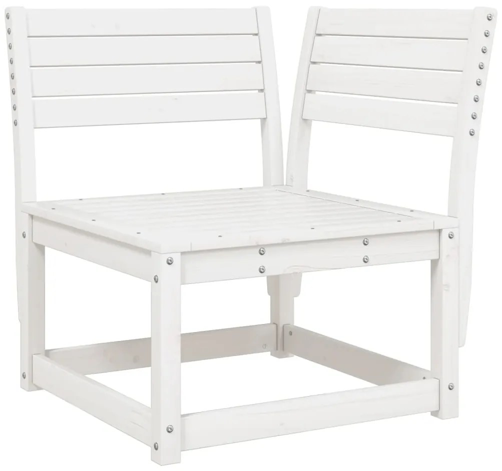 6 pcs conjunto sofás de jardim madeira de pinho maciça branco