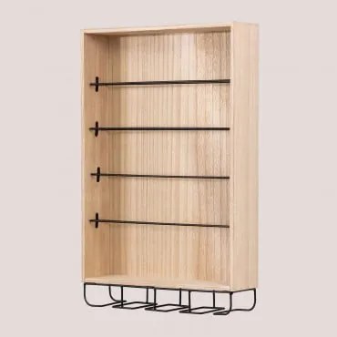 Suporte De Parede Para 4 Garrafas Com Suporte Para Copos Roynan Preto - Sklum