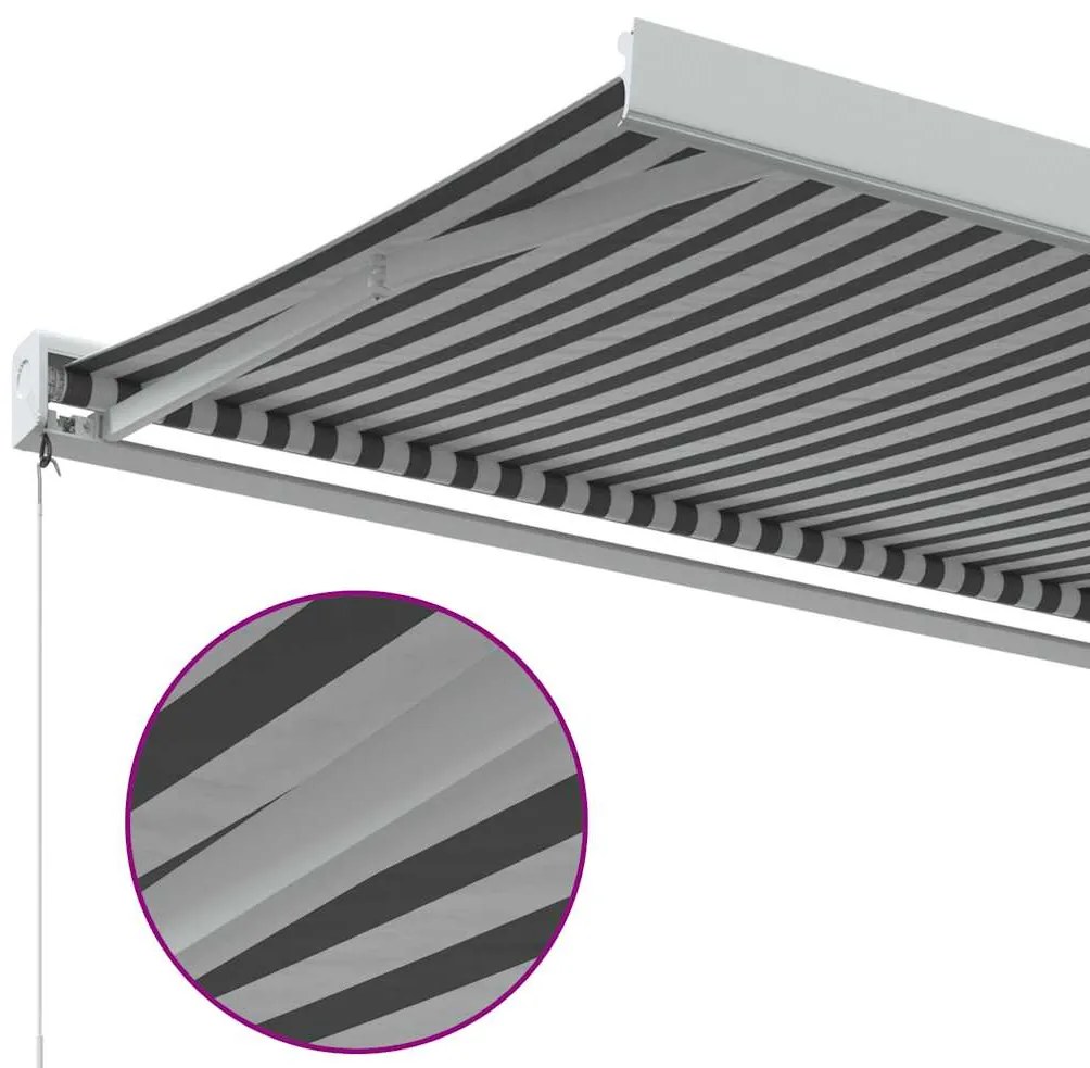 Toldo retrátil 3,5x2,5 m tecido e alumínio antracite e branco