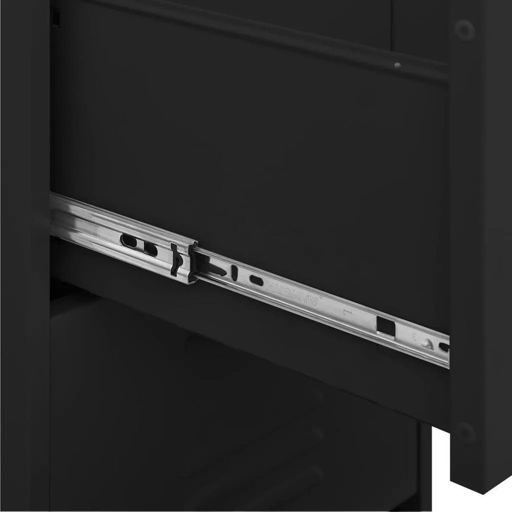 Armário de arrumação aço 42,5x35x101,5 cm preto