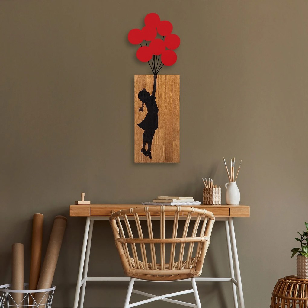 Acessório Decorativo de Parede Ma-368 – Nogueira e Preto – 70 x 62 cm