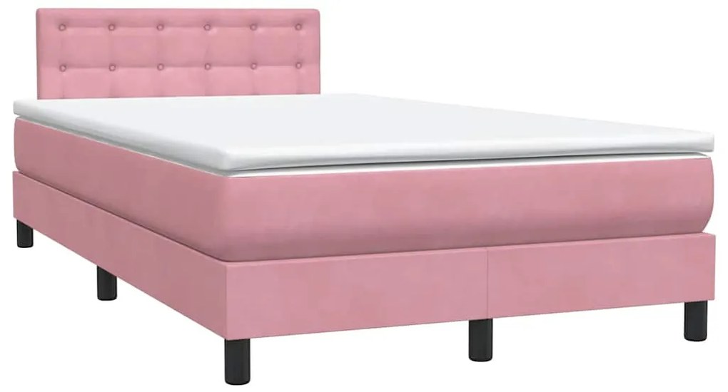 Cama com molas/colchão 120x220 cm veludo rosa