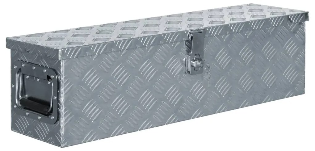 vidaXL Caixa de alumínio 80,5x22x22 cm prateado