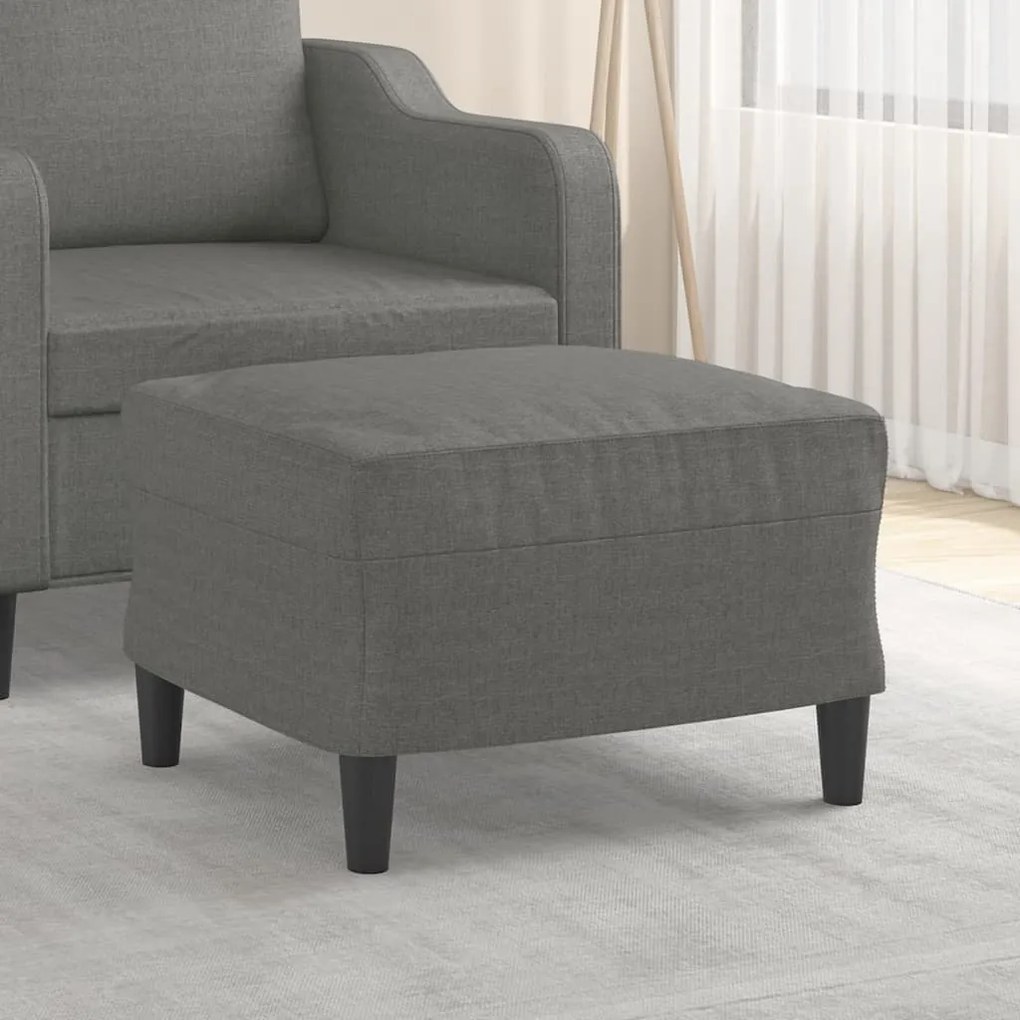 vidaXL Apoio de pés 60x50x41 cm tecido cinzento-escuro
