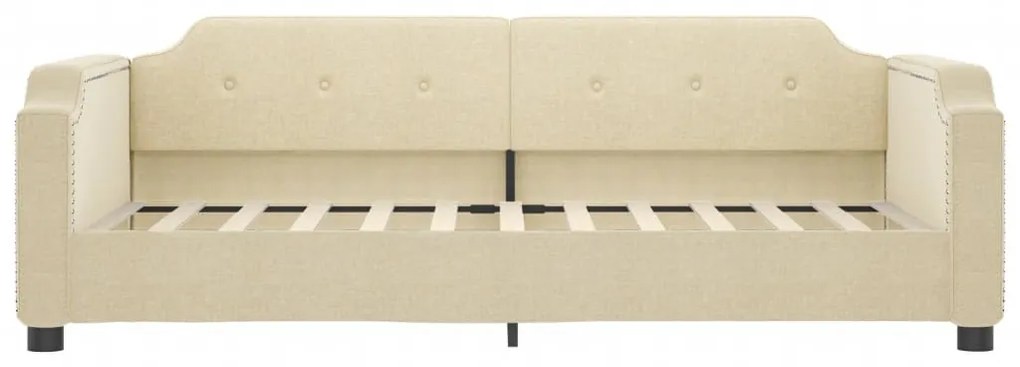 Sofá-cama com gavetão e gavetas 100x200 cm tecido cor creme