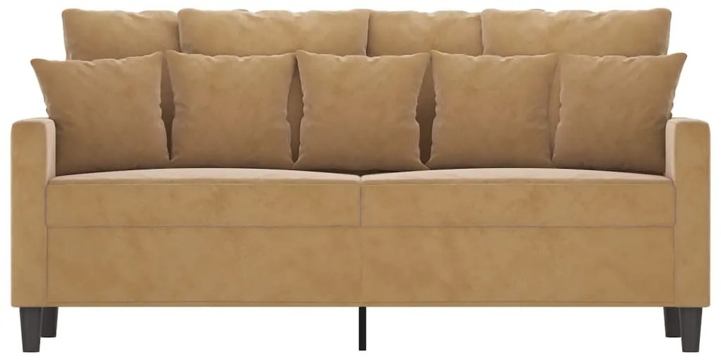 Sofá de 2 lugares veludo 140 cm castanho