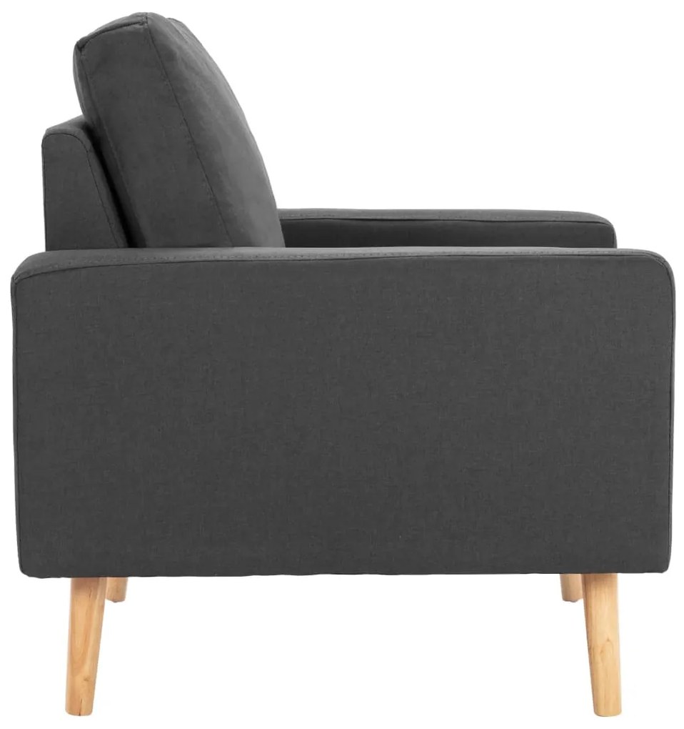2 pcs conjunto de sofás tecido cinzento-escuro
