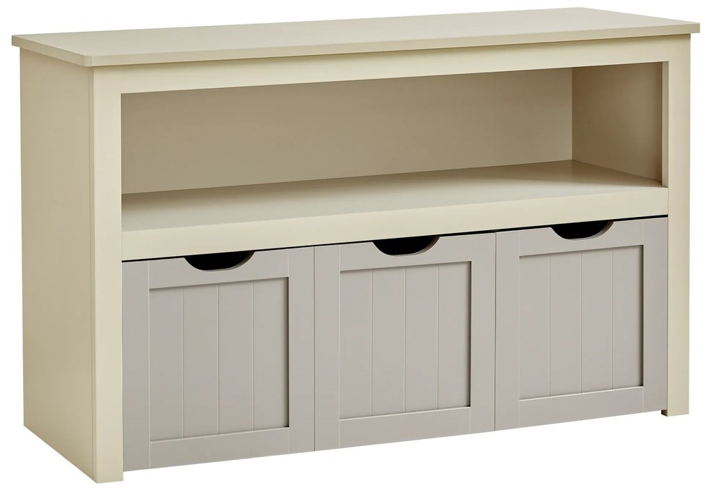 VASAGLE - Móvel de arrumação para brinquedos infantis, armário de arrumação com rodas, 30 x 102 x 60 cm, estante infantil, 3 gavetas, para sala de estar, quarto infantil, sala de jogos, bege areia LHS380K01